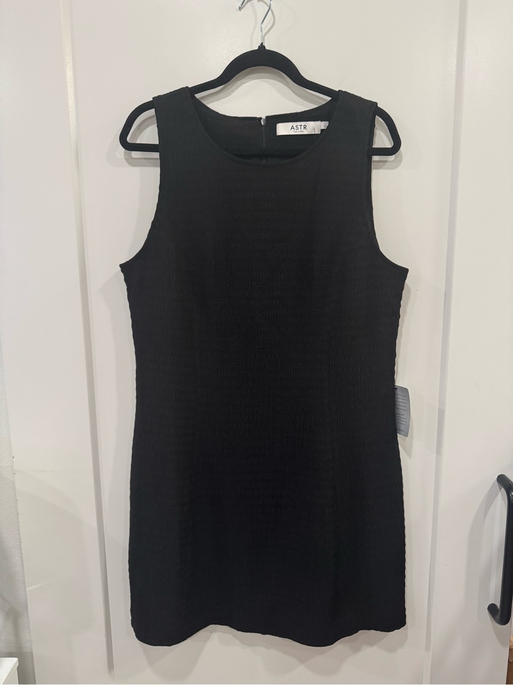 Astr Black Textured Sleeveless Shift Dress Size XL